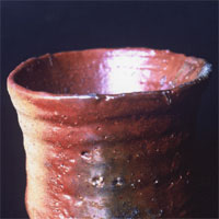 Scarlet sash colored sake cup