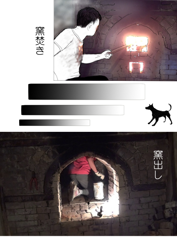 窯焚き　窯出し